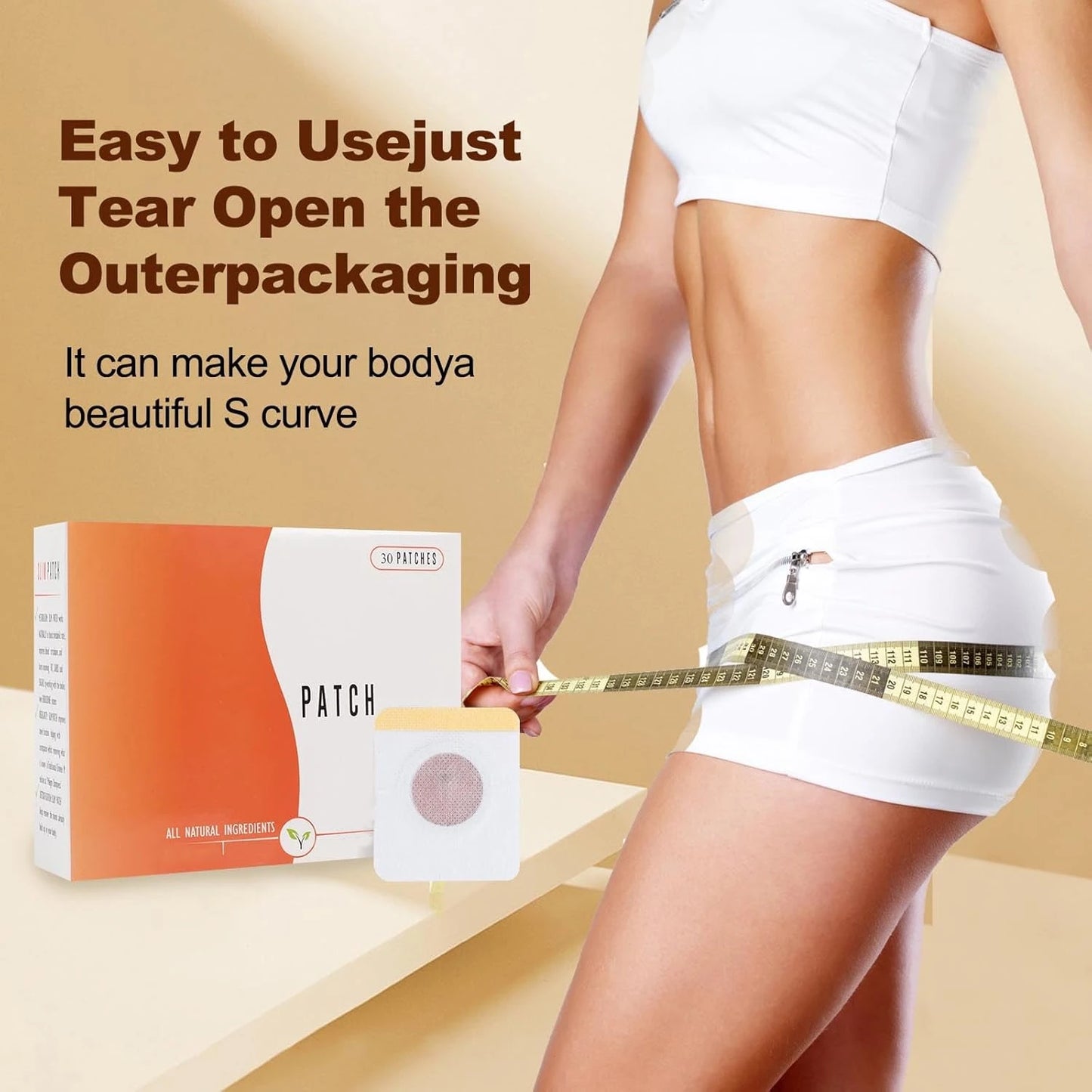 Organic Slimming Belly Patches – Waterproof, Sweatproof & Comfortable Natural Stickers for Men and Women